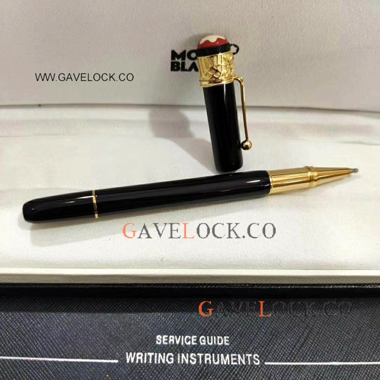 Copy Montblanc Rouge Et Noir Spider Rollerball Black Resin & Gold